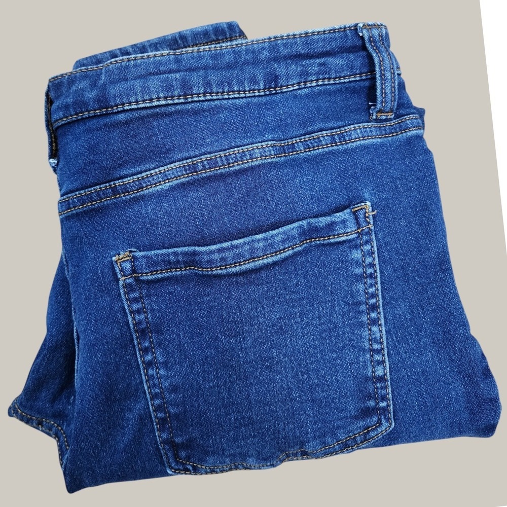 Serra Jeans Women 14 Dark Blue Denim Cotton Blend‎ Skinny Fit Stretch Casual